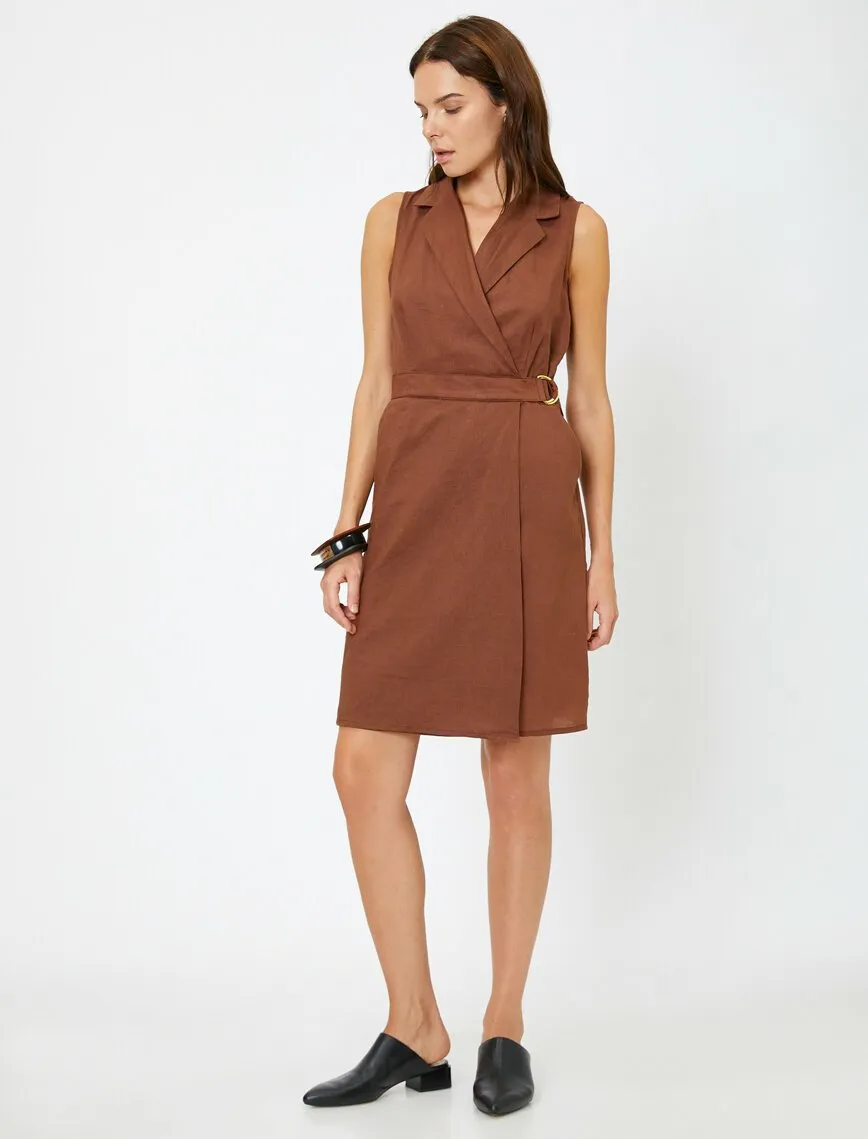 15042 Brown Wrap Dress