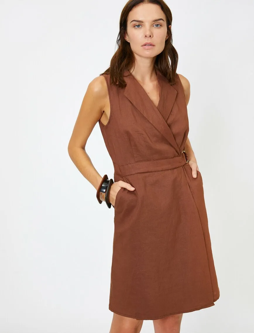 15042 Brown Wrap Dress