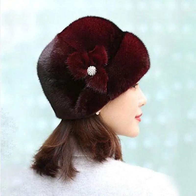 1Pc Cozy Faux Fur Beanie - Women's Warm Winter Hat for Thick Warm Ears, Snow Cap, Windproof, Soft, and Stylish - Perfect for Cold Weather Outdoor Activities