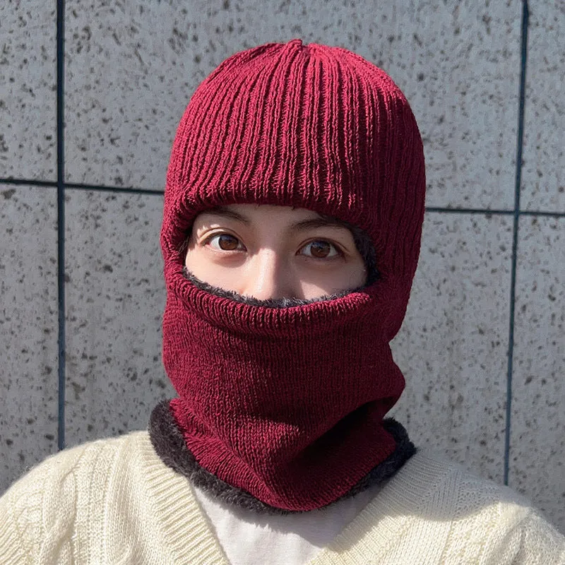 1pc  Hat Scarf All-in-one Men's Winter Hooded Scarf Lei Feng Hat  Plus Velvet Thickened Warm Windproof Mask Cycling Cold Protection