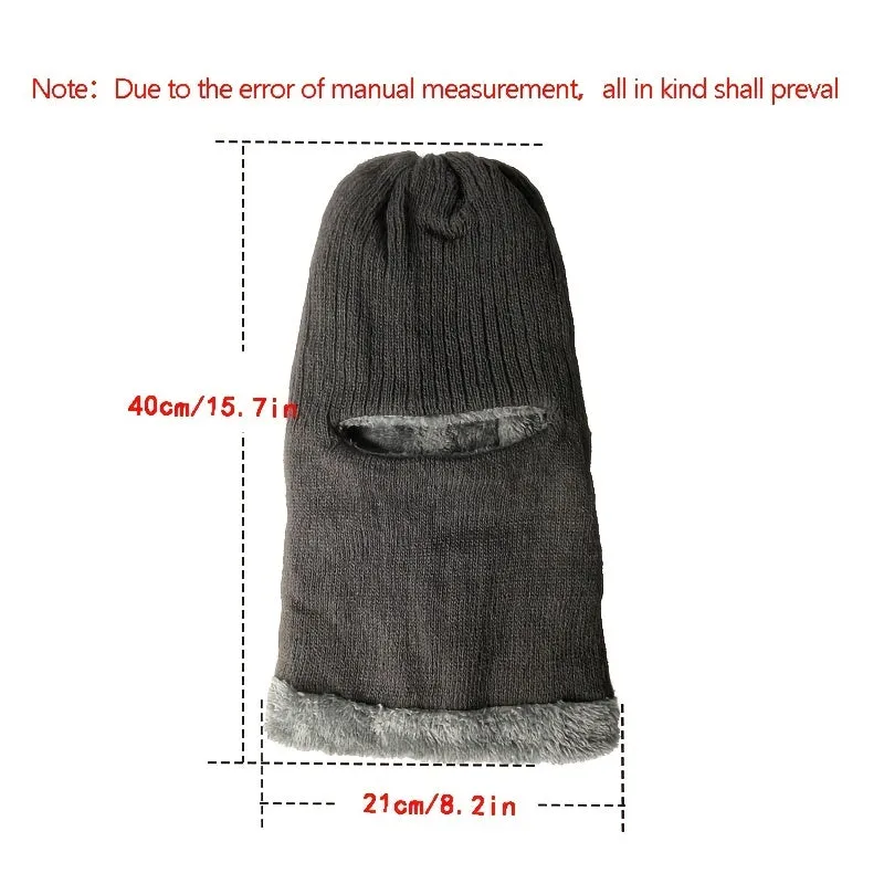 1pc  Hat Scarf All-in-one Men's Winter Hooded Scarf Lei Feng Hat  Plus Velvet Thickened Warm Windproof Mask Cycling Cold Protection