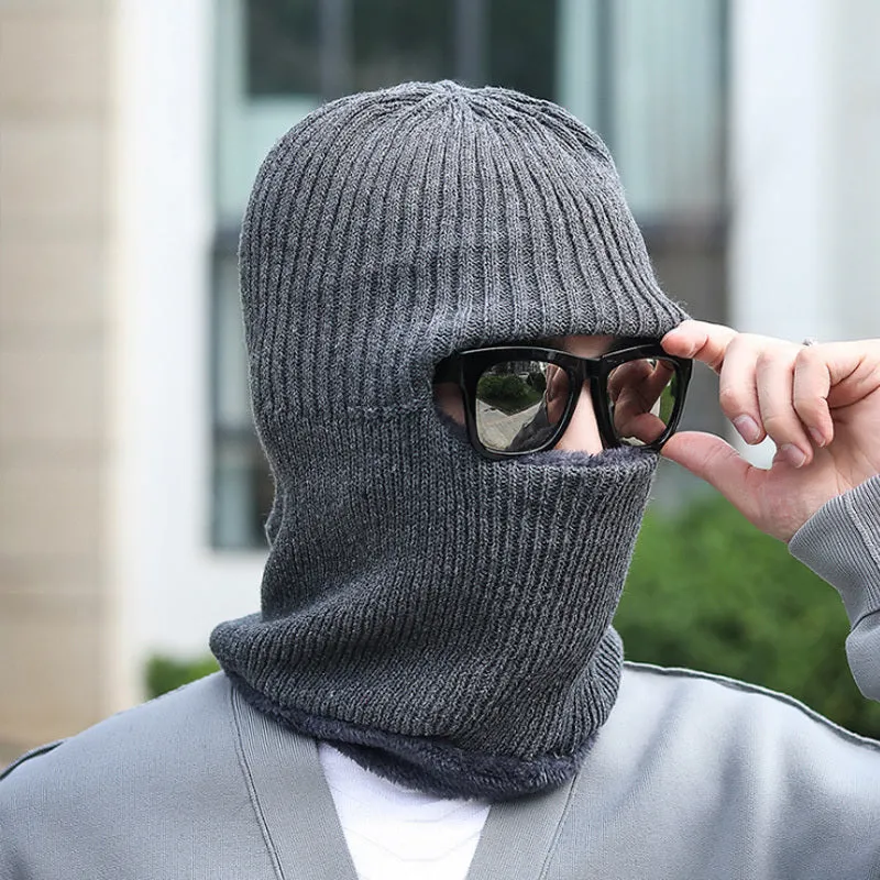 1pc  Hat Scarf All-in-one Men's Winter Hooded Scarf Lei Feng Hat  Plus Velvet Thickened Warm Windproof Mask Cycling Cold Protection