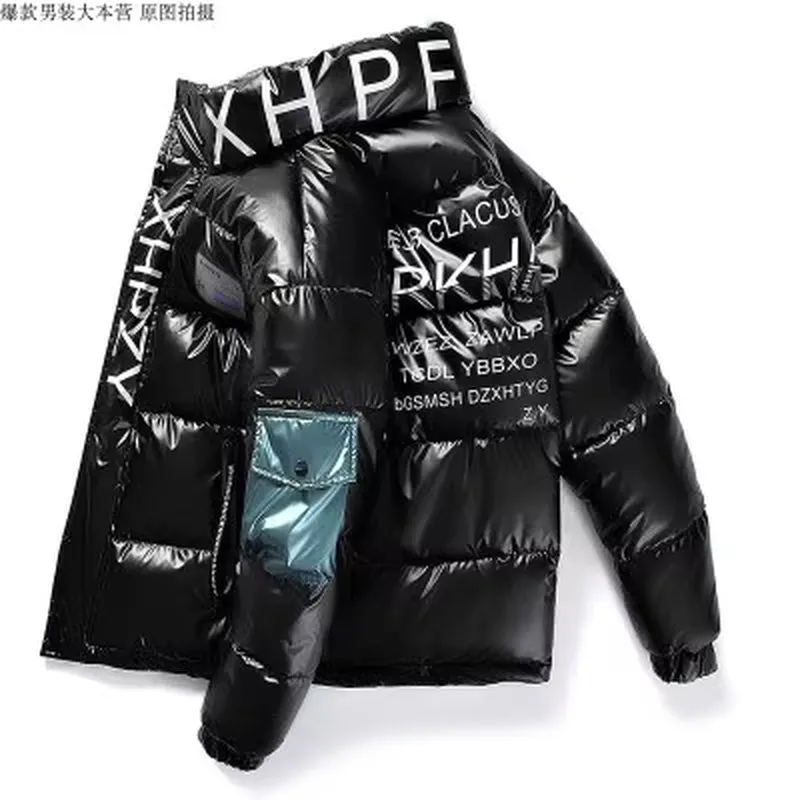 2023 Winter Men'S Jacket Casual Warm Thick Coat Fashionable Hooded Parkas Men'S Clothing Loose Windproof Shiny Jacket 4XL