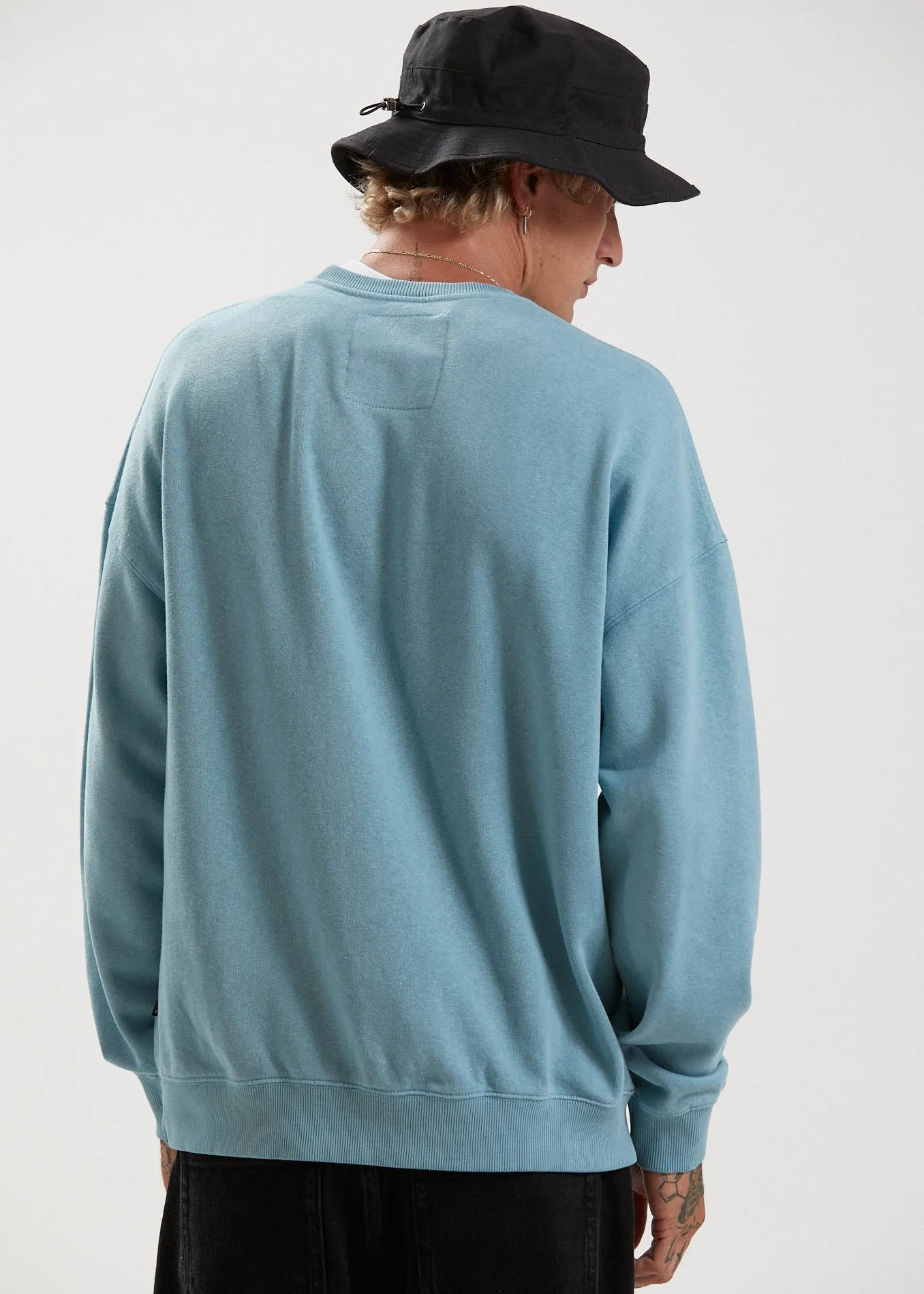 Afends Mens Cadet - Hemp Crew Neck Jumper  - Marine