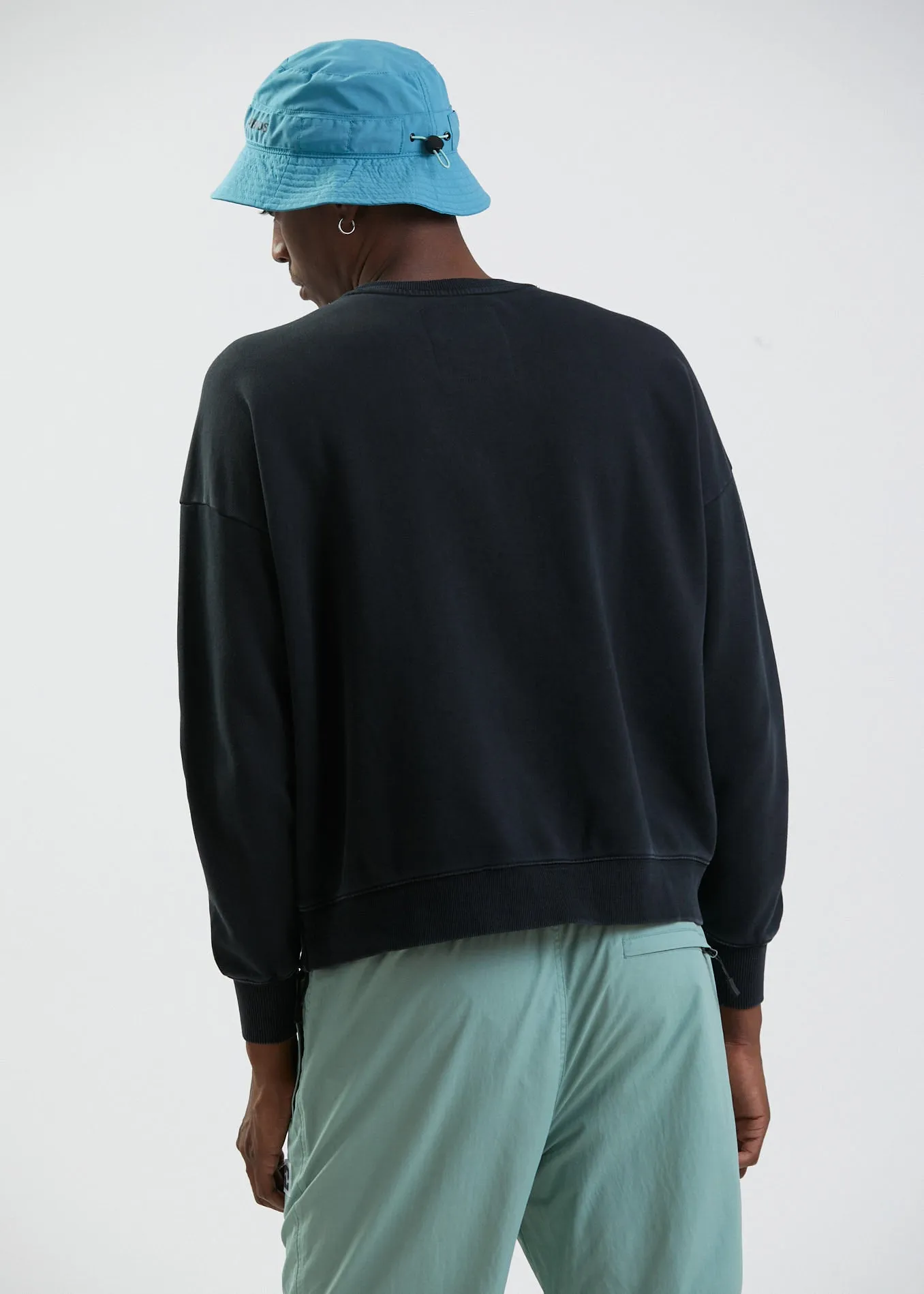 Afends Mens Misprint - Recycled Crew Neck Jumper - Faded Black