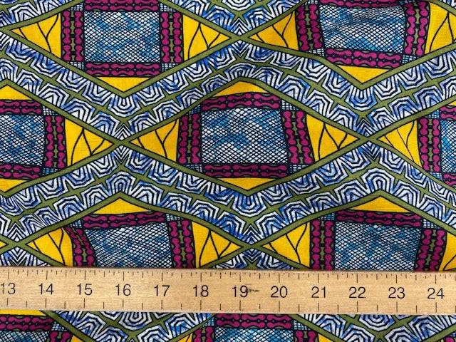 African Cotton Print - Geometric Cube