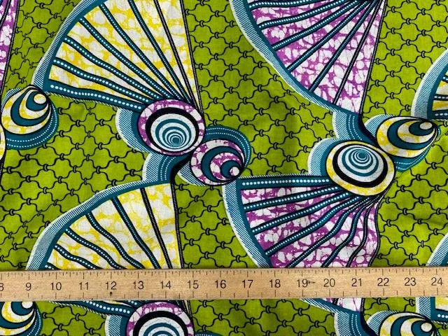 African Cotton Print - Swirly Fan