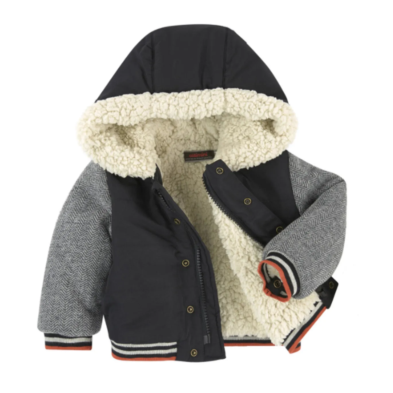 Bi-material Parka   Mittens