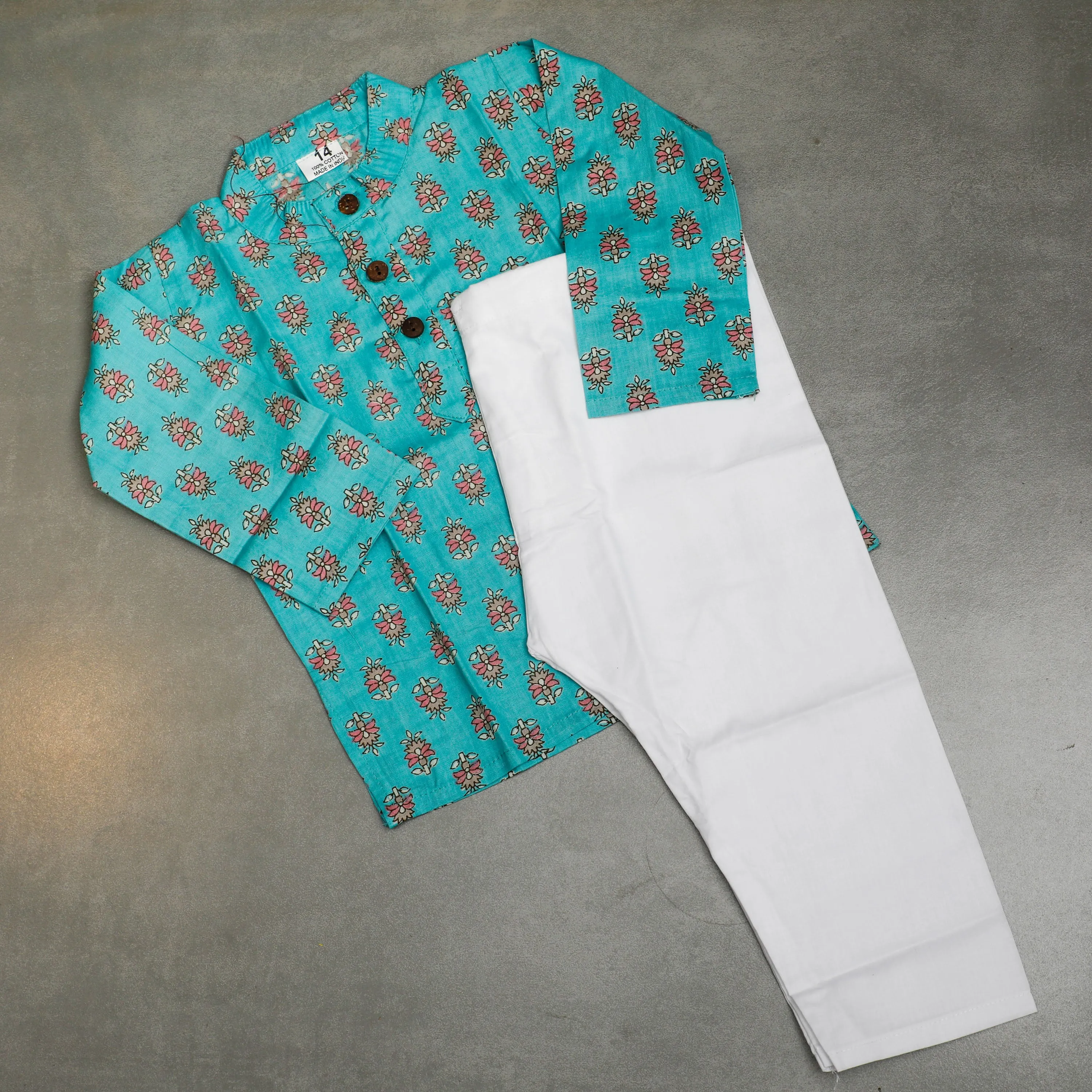Blue Floral Kurta Set
