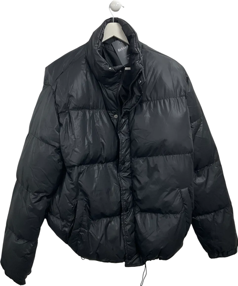boohooMan Puffer Jacket In Black UK L
