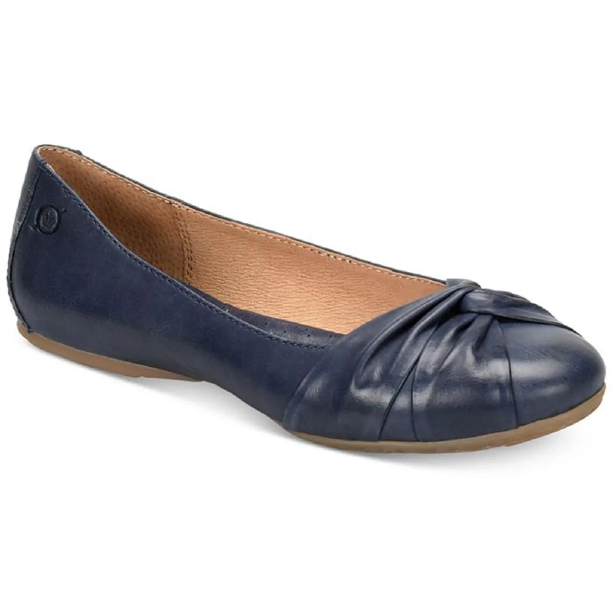 Born Womens Lilly Leather Knot-Front Ballet Flats
