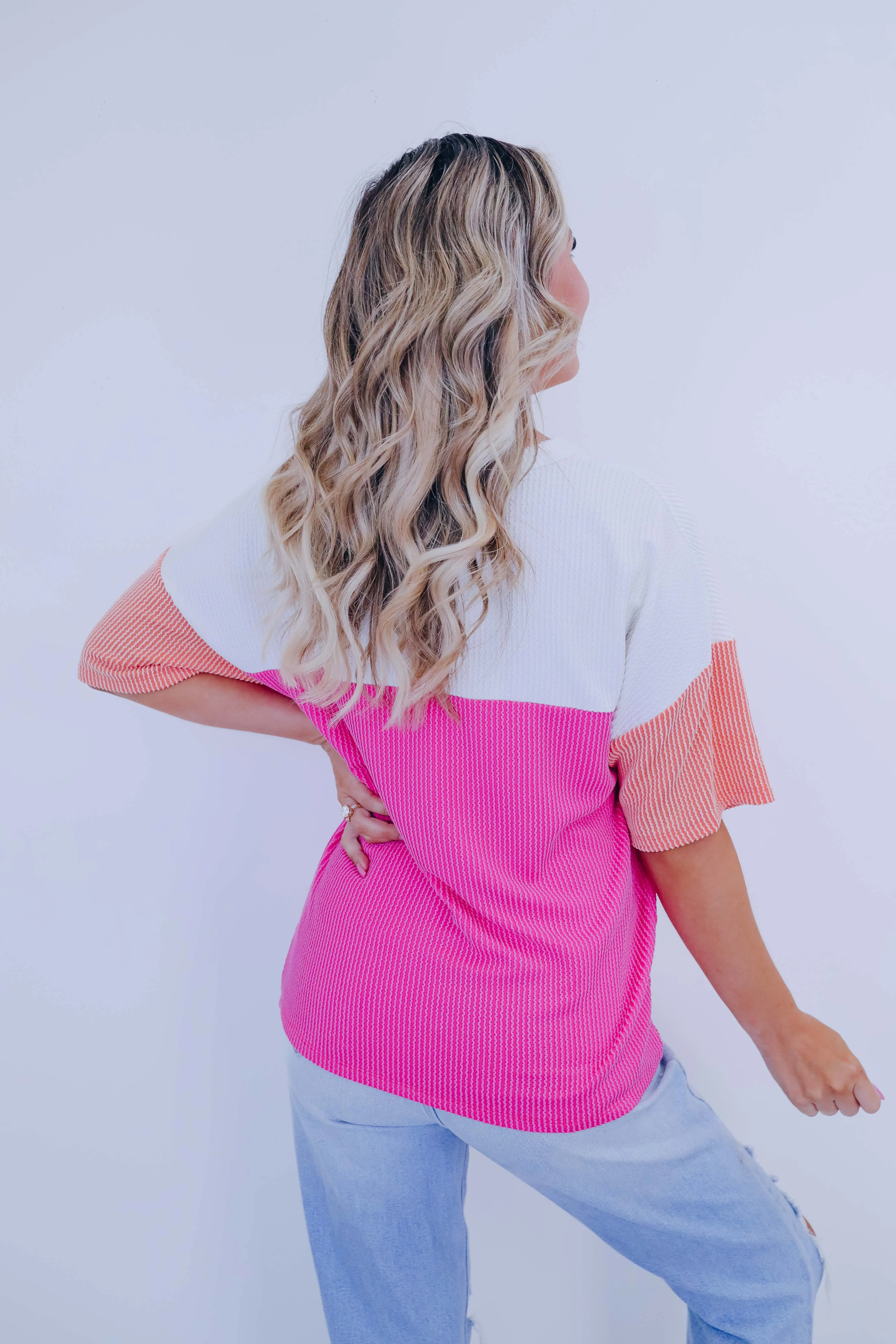 Cindy Sherbet Colorblock Top