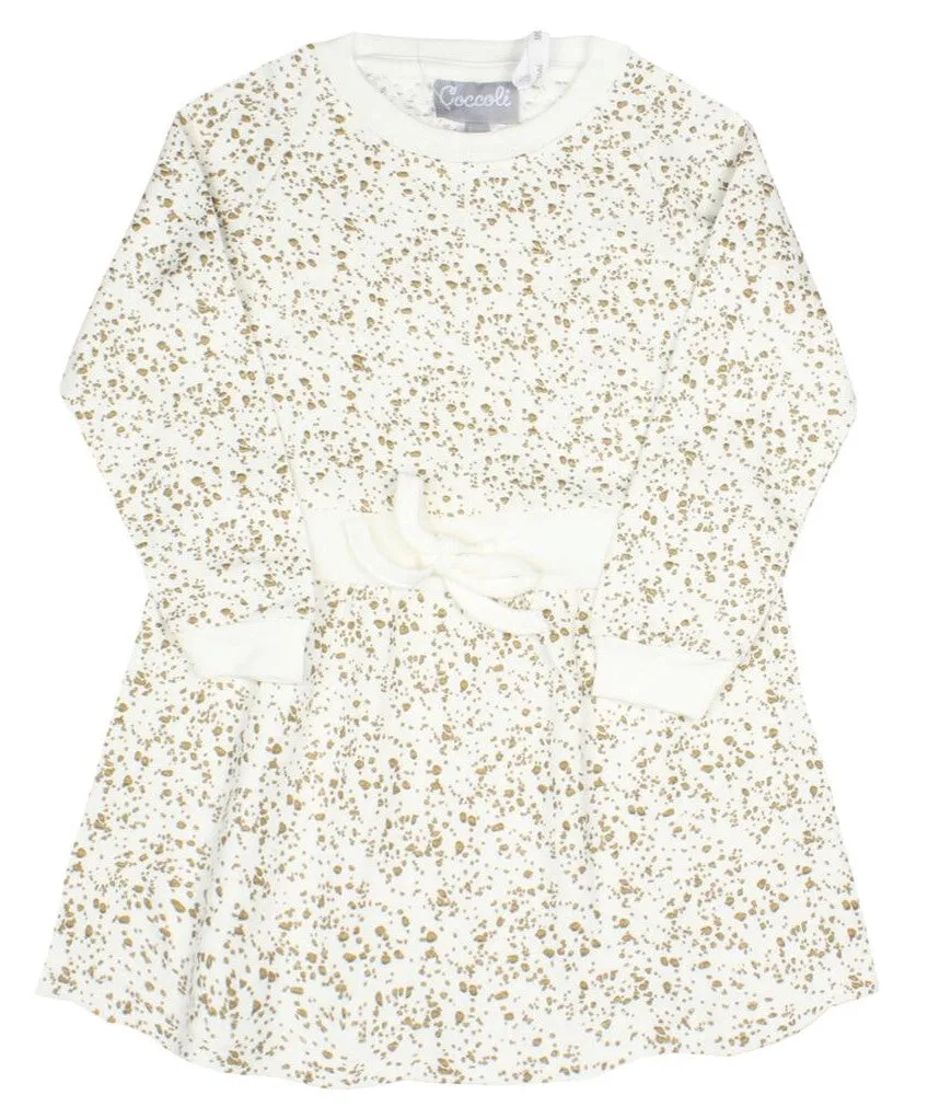 Coccoli Cream with Gold Modal L/S Fleece Dress