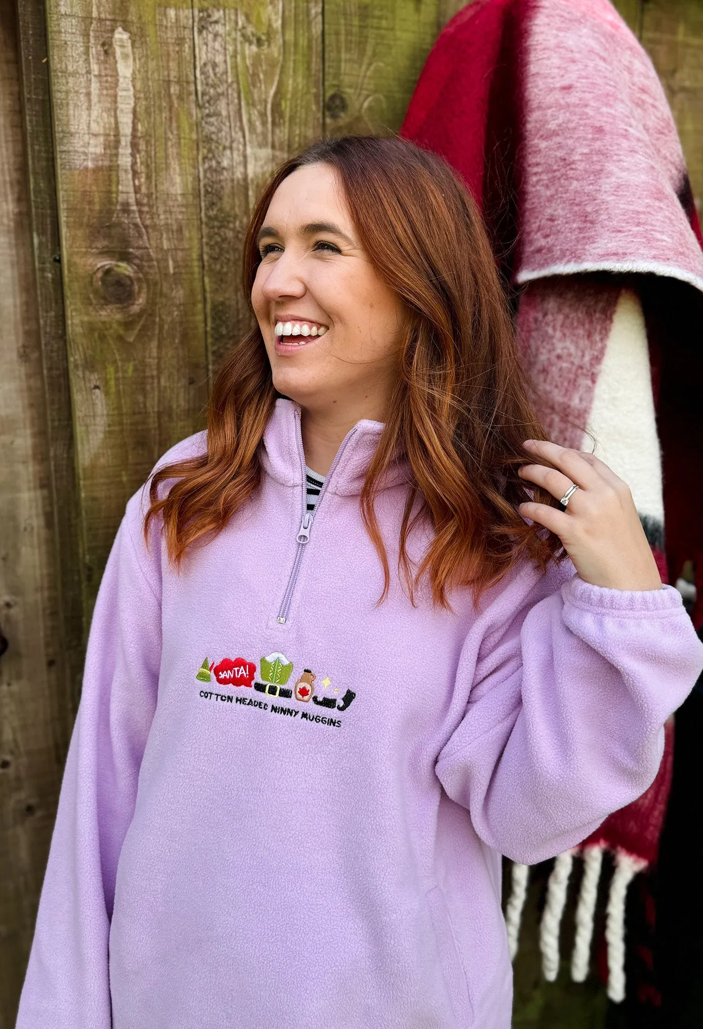 Elf Embroidered Recycled Polyester Quarter Zip Fleece