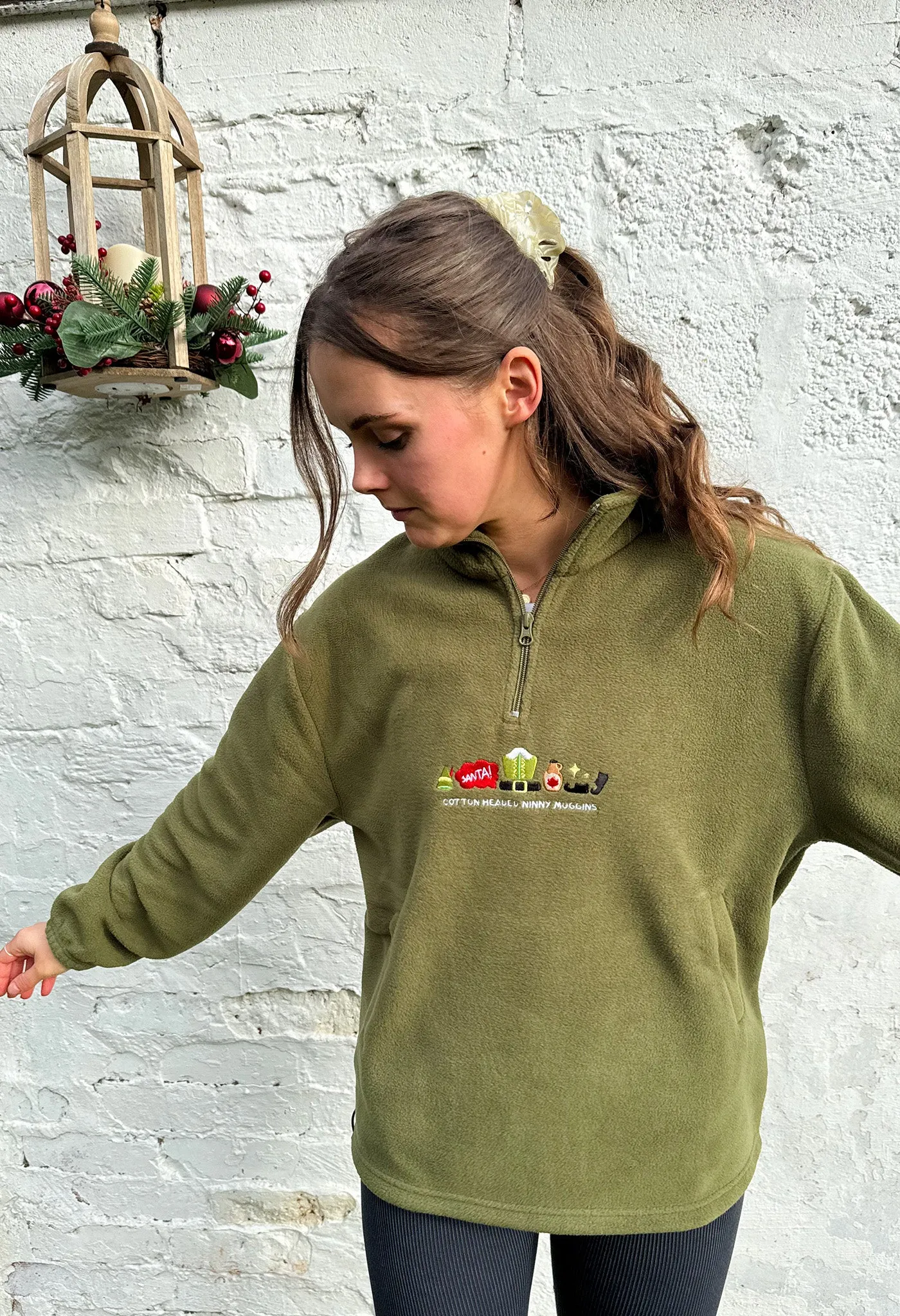 Elf Embroidered Recycled Polyester Quarter Zip Fleece
