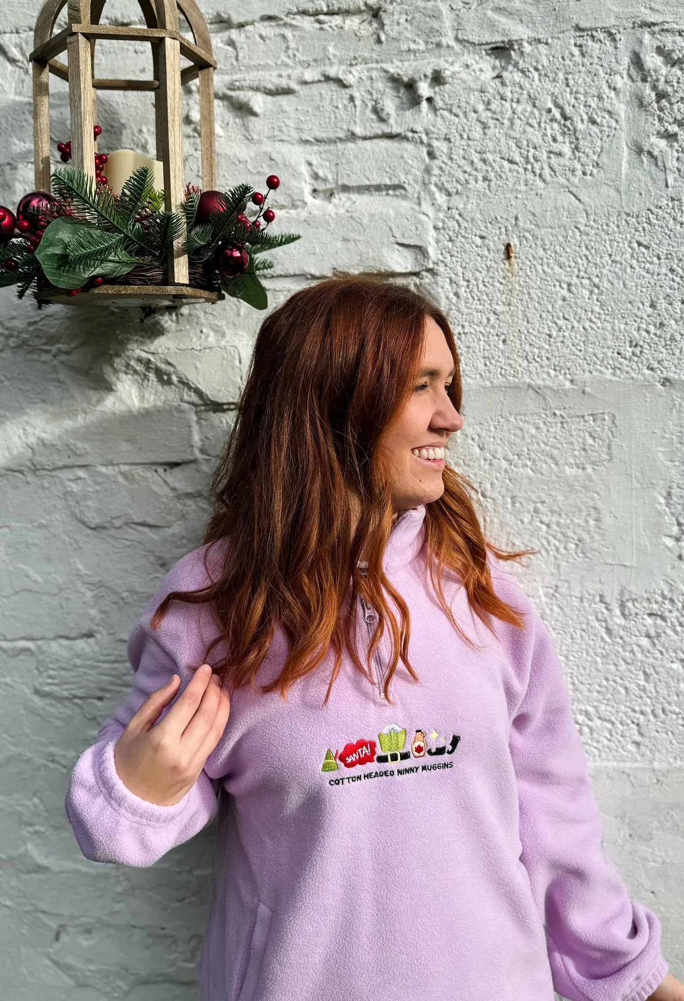 Elf Embroidered Recycled Polyester Quarter Zip Fleece