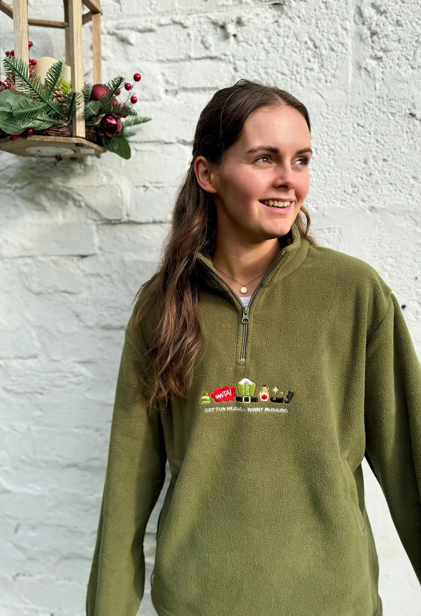 Elf Embroidered Recycled Polyester Quarter Zip Fleece