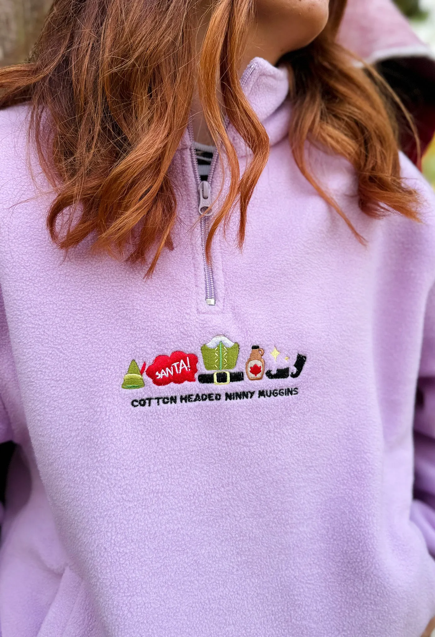 Elf Embroidered Recycled Polyester Quarter Zip Fleece