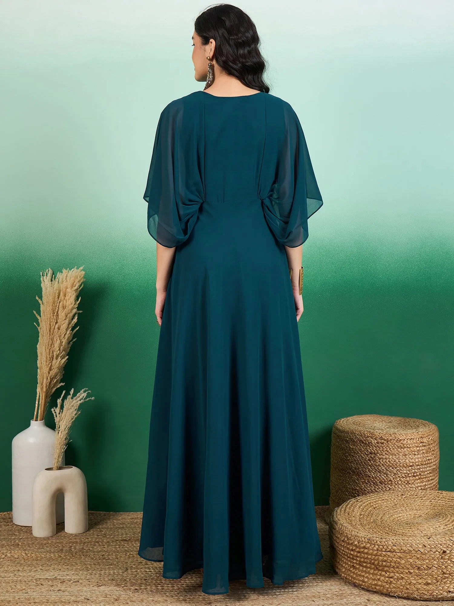 Embroidered Flared Ethnic Dresses