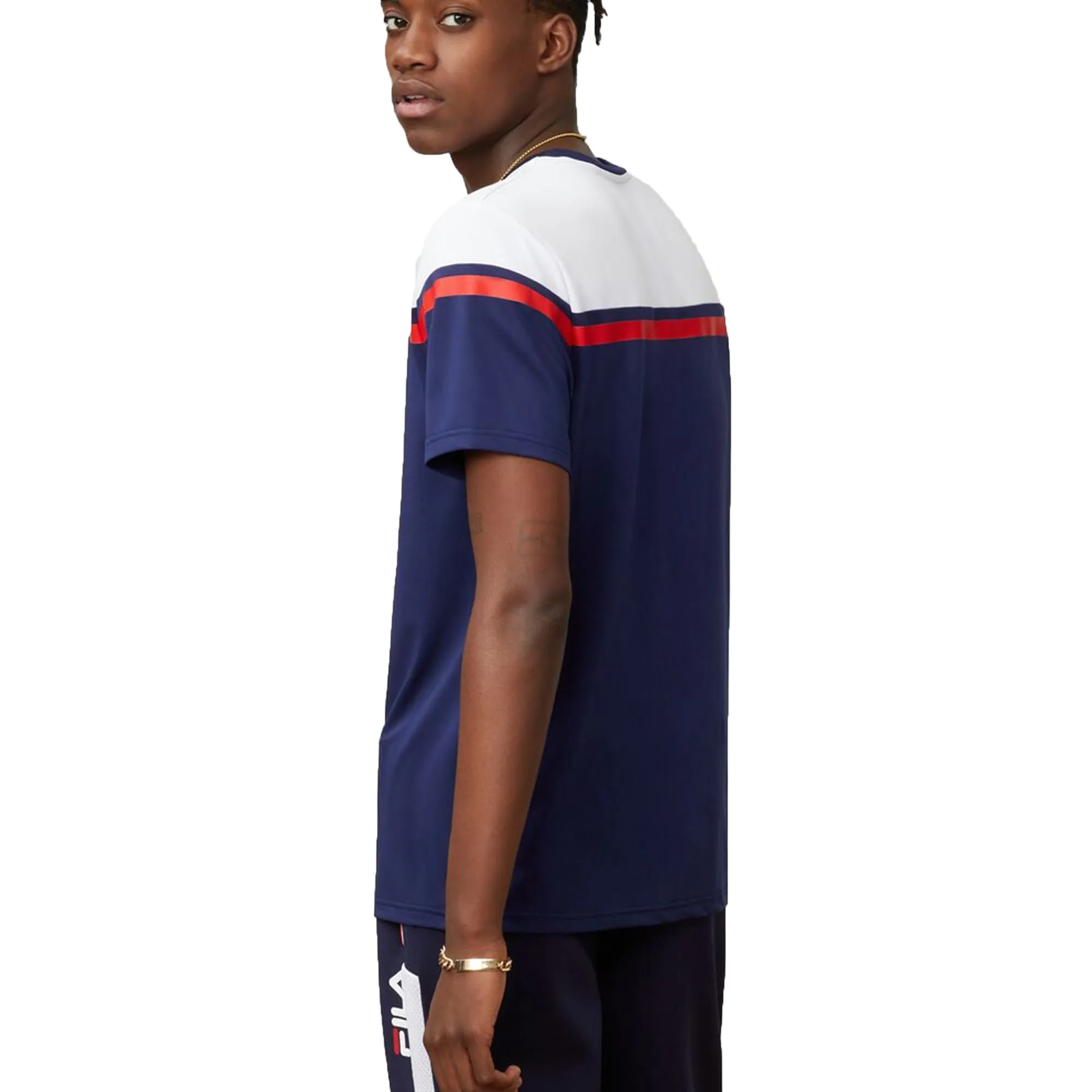 Fila Zelic Crew Men's T-Shirt White-Peacoat-Red