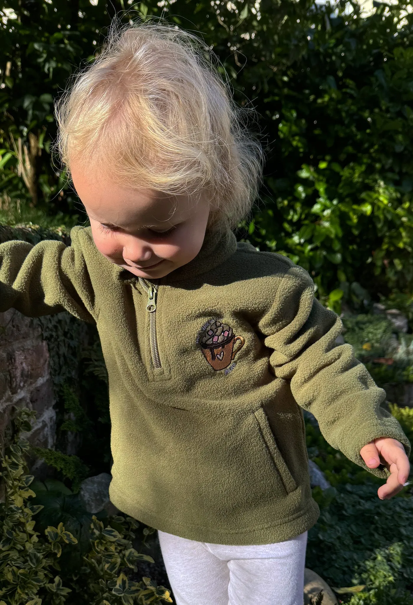 Hot Chocolate Recycled Polyester Quarter Zip Childrens Fleece