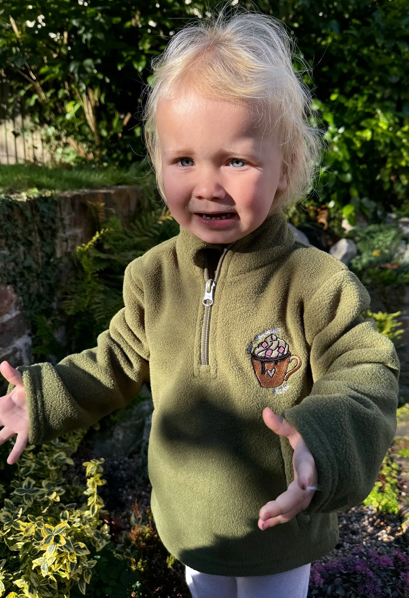 Hot Chocolate Recycled Polyester Quarter Zip Childrens Fleece