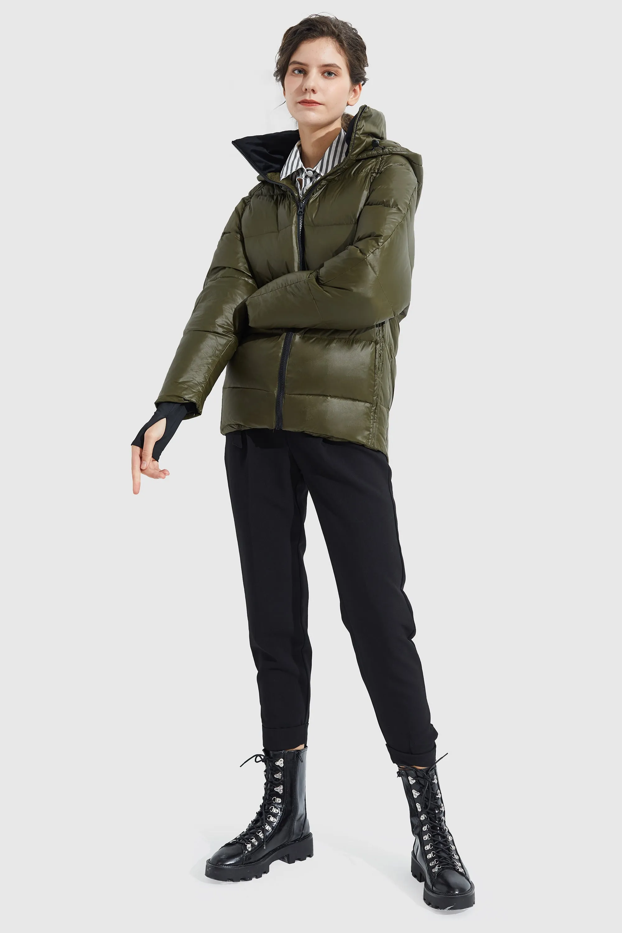 Light Cropped Bubble Puffer Jacket
