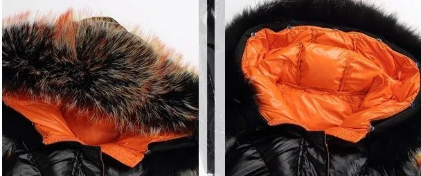 Luxy Moon Ladies Long Puffer Jackets With Real Fur Hood