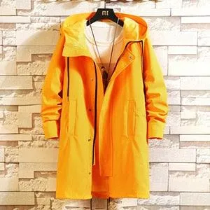 Men's Long Coat Men Hooded Jackets Windbreaker
