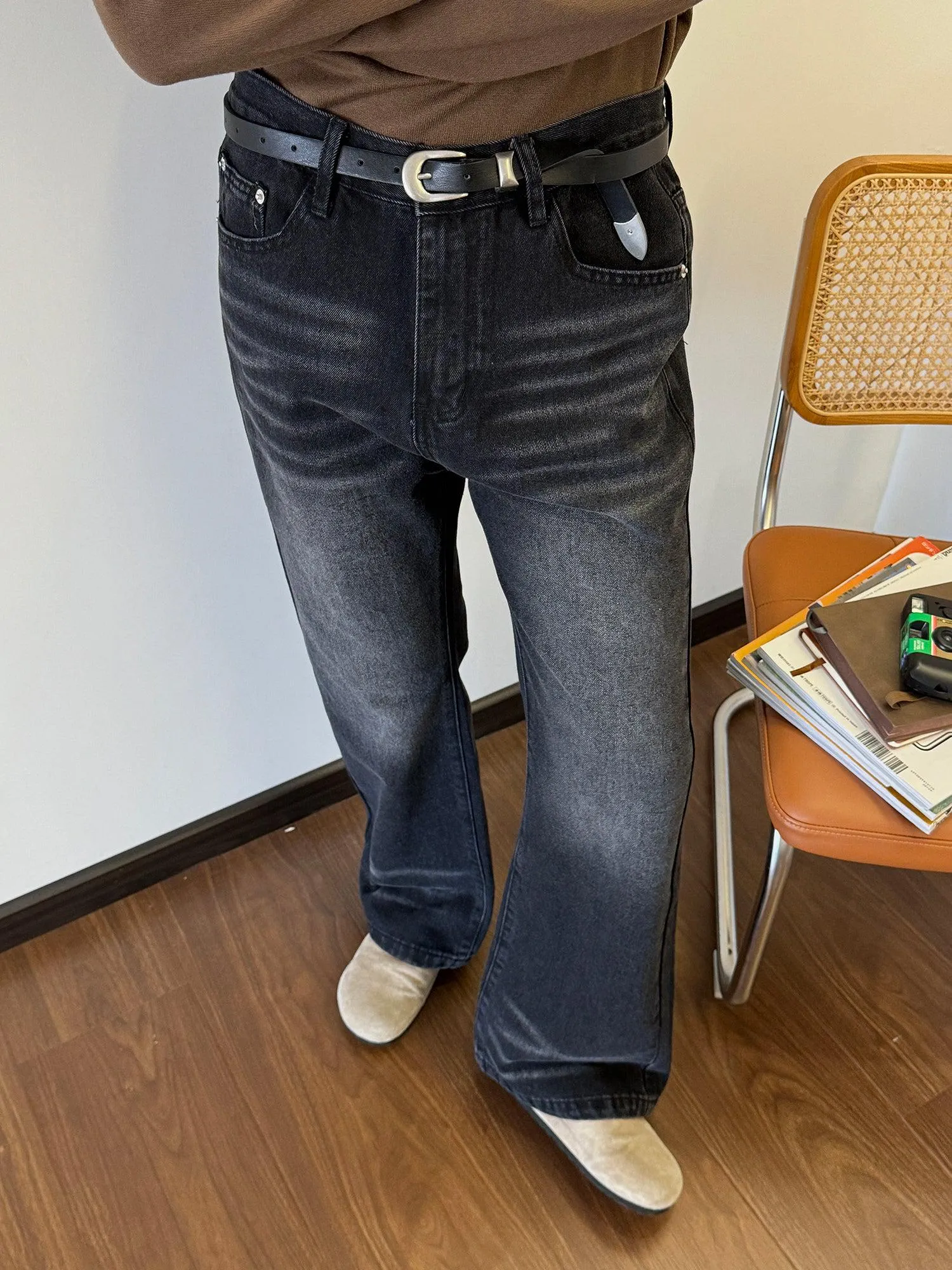 Nine Multi-Whiskers Faded Jeans