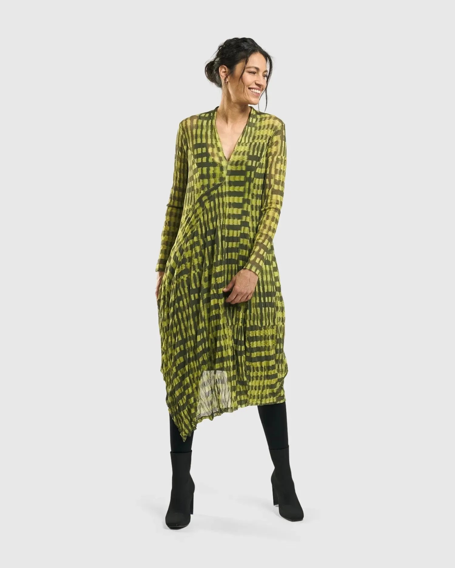 Nirvana A-Line Dress, Yellow