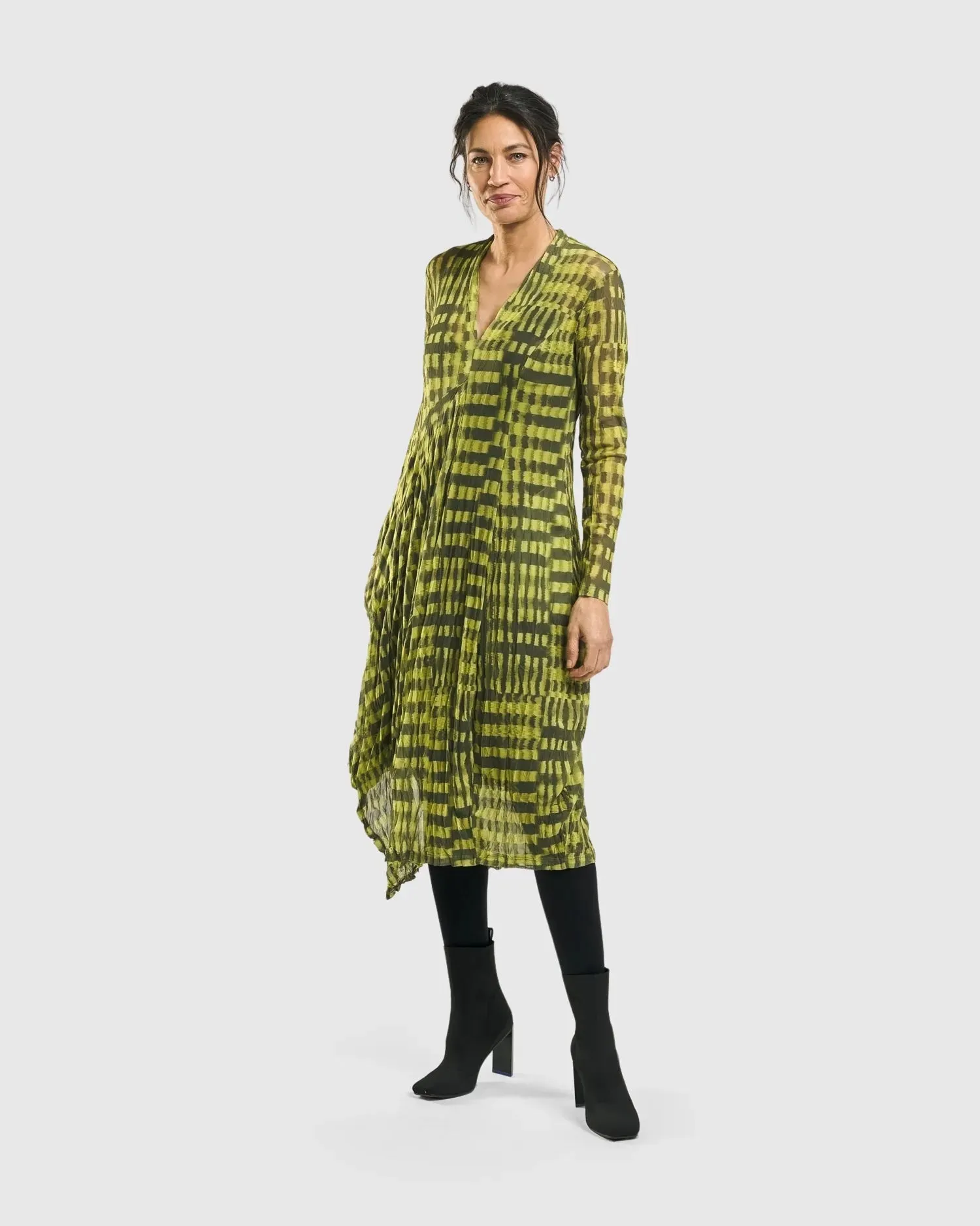 Nirvana A-Line Dress, Yellow