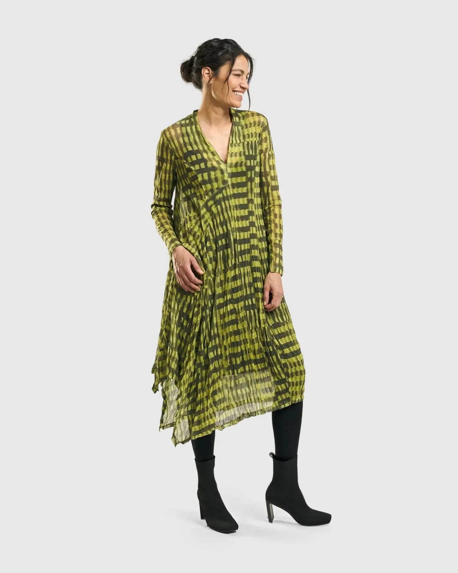 Nirvana A-Line Dress, Yellow