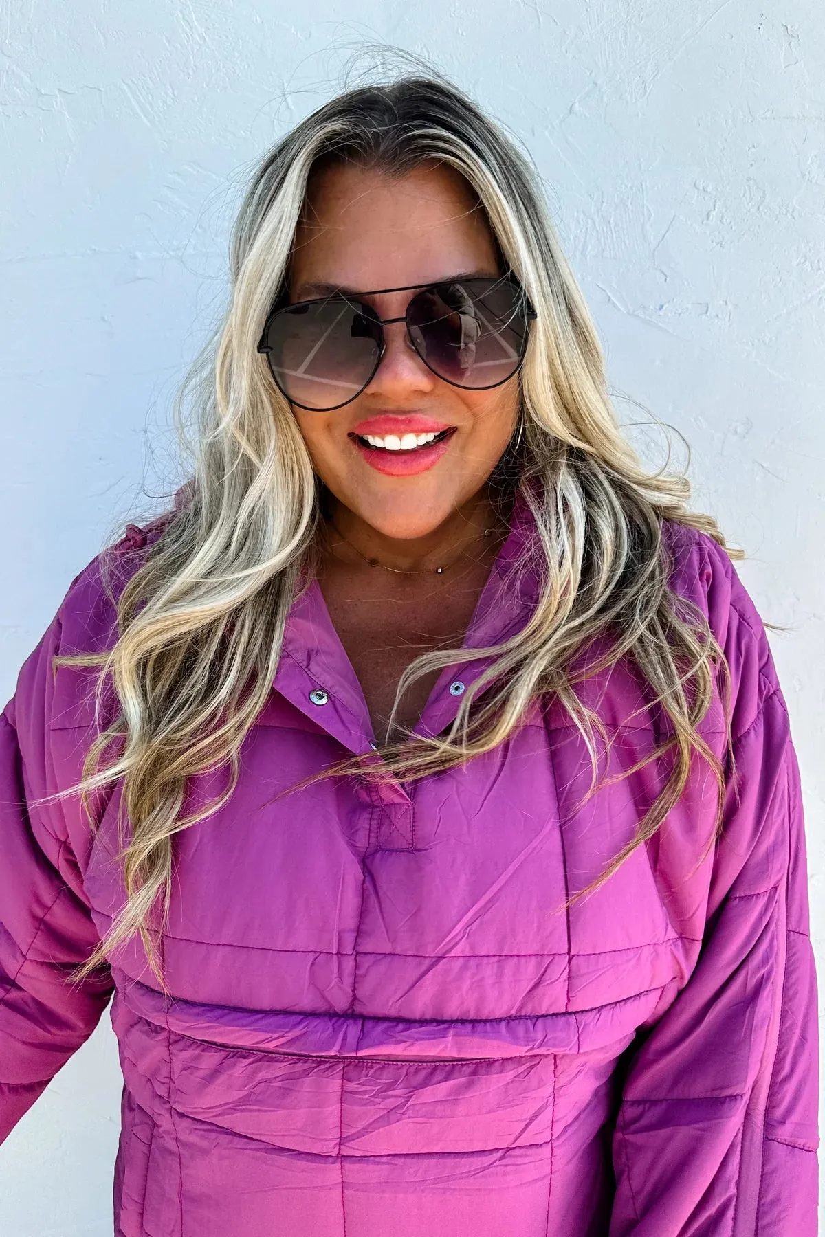 PEYTON- Mulberry puffer hoodie pullover jacket
