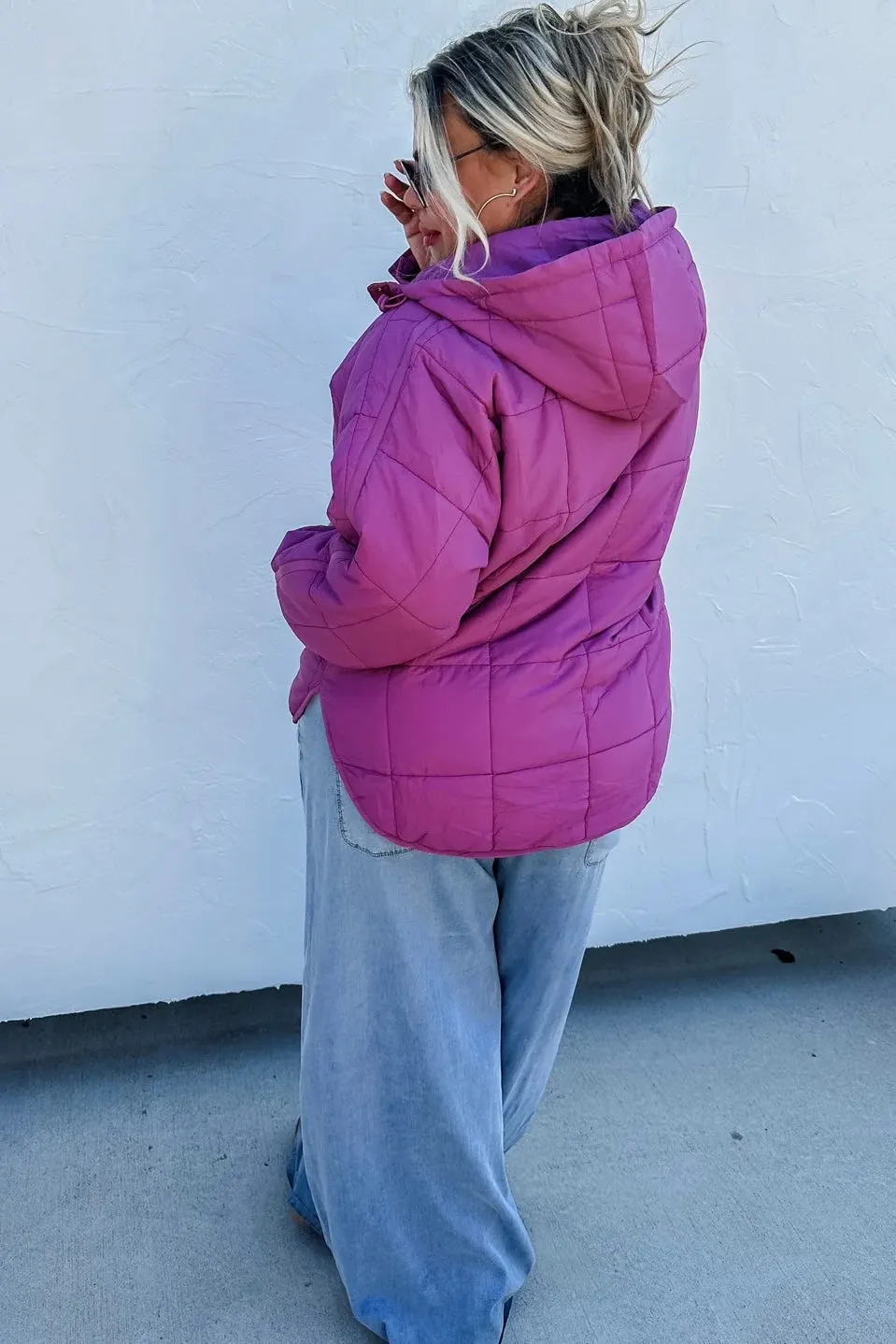PEYTON- Mulberry puffer hoodie pullover jacket