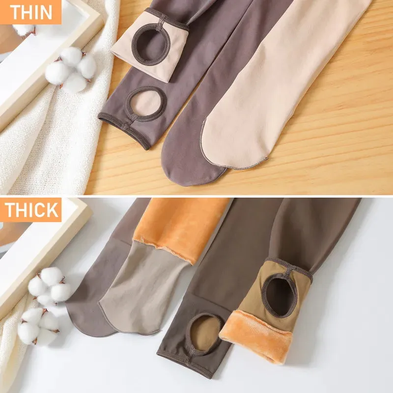 Plus Size Women's Winter Tights Thermo Pantyhose Insulated Tights Fleece Lined Sock Pants Thermal Stockings Woman Warm Legging