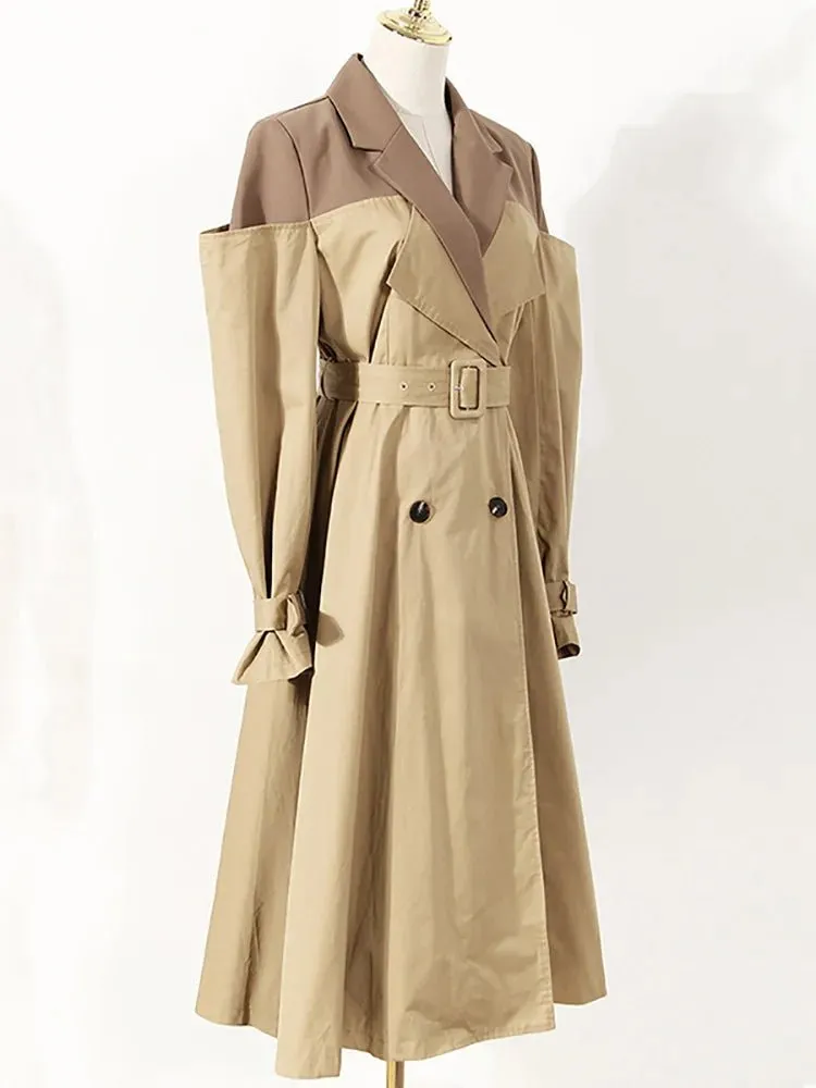 Pre Order:  Two-Tone Belted Trench Coat