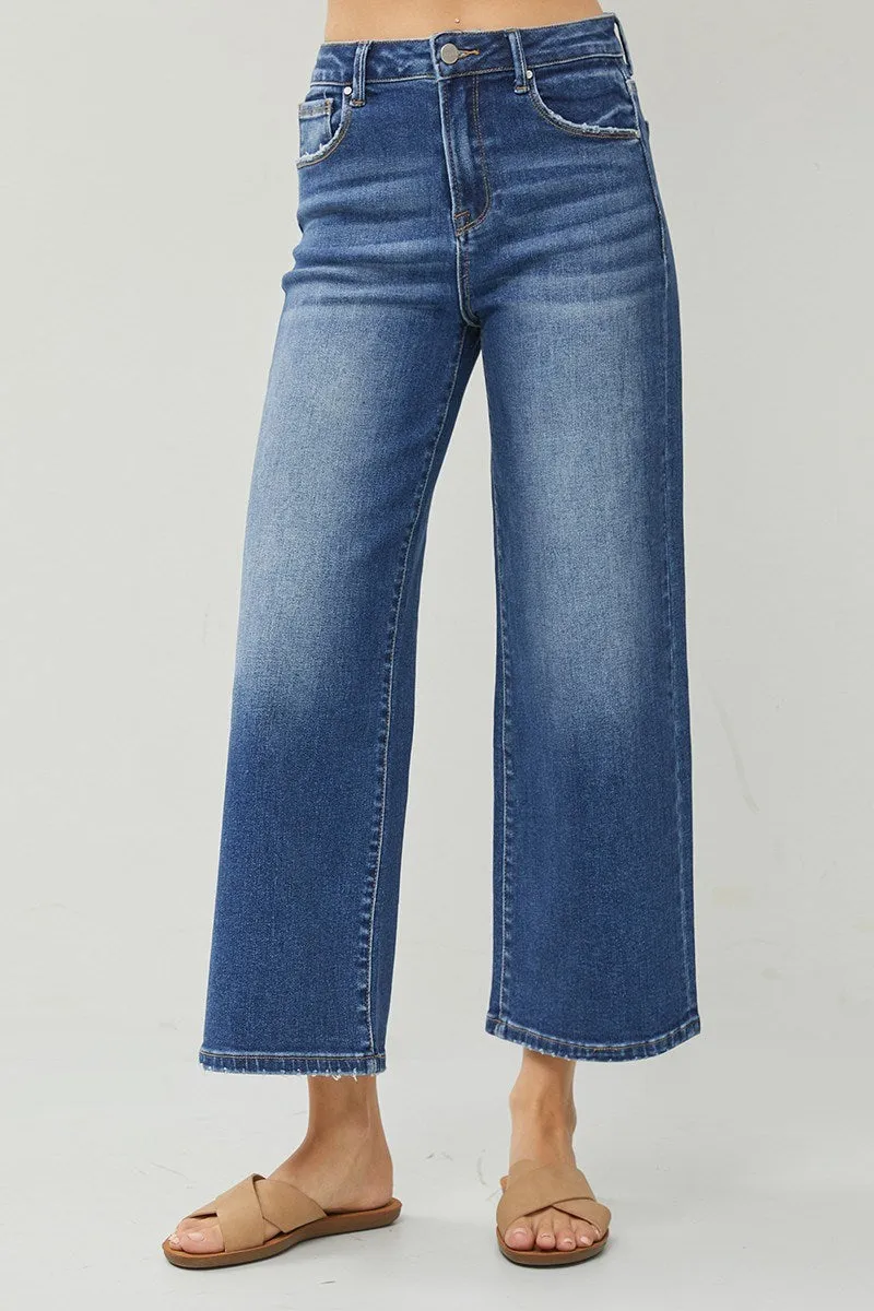 Risen High Rise Wide Crop Jeans