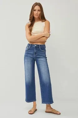 Risen High Rise Wide Crop Jeans
