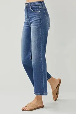 Risen High Rise Wide Crop Jeans
