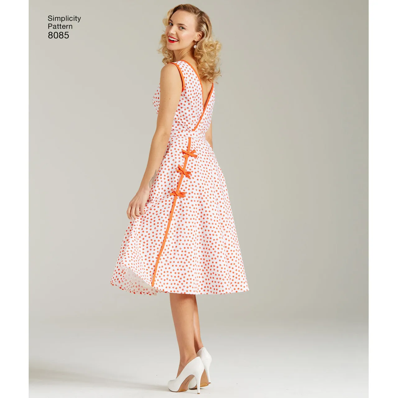 Simplicity Pattern S8085 Misses' Vintage 1950s Wrap Dress in 2 Lengths