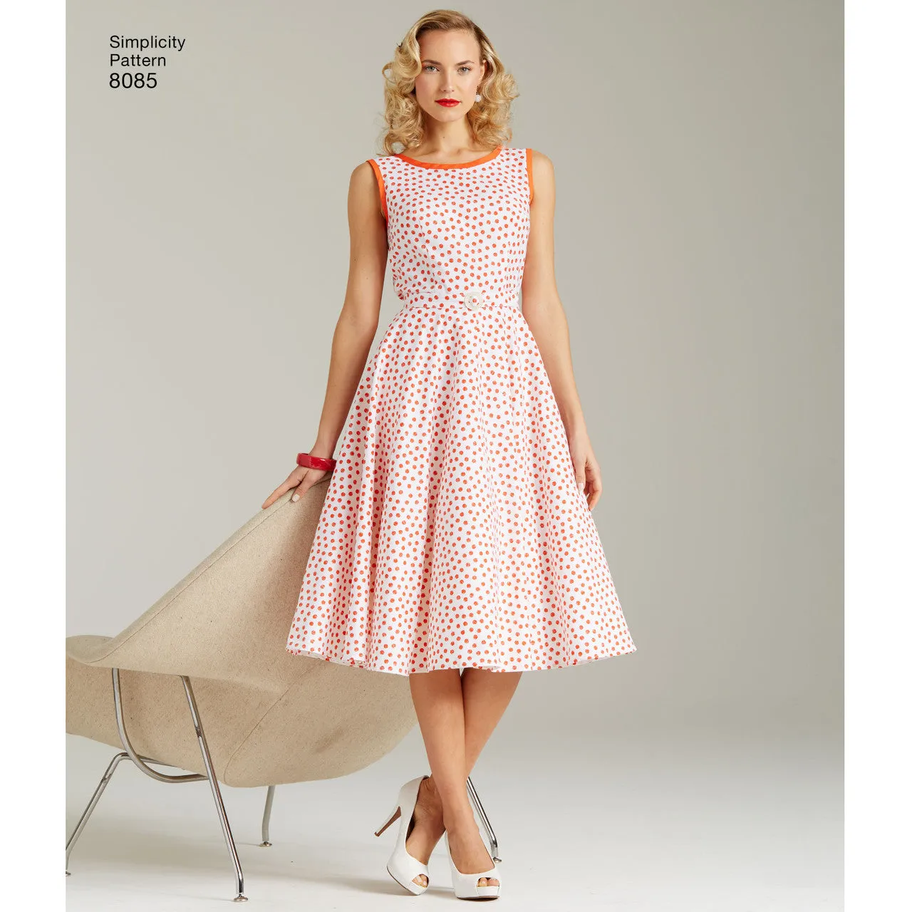 Simplicity Pattern S8085 Misses' Vintage 1950s Wrap Dress in 2 Lengths