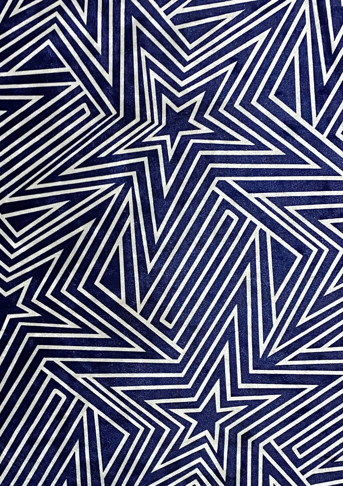 Stars Velvet Print Fabric Designer Pattern Mirror Crush Effect 60" 2-Way Stretch