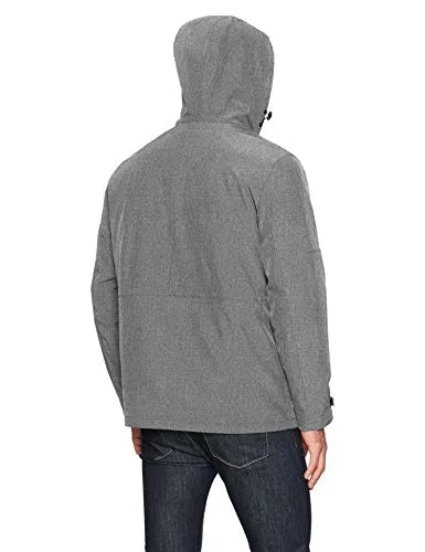 Tommy Hilfiger Men's 3-in-1 Soft Shell Jacket with Hooded Puffer Insert, Heather Grey, X-Large