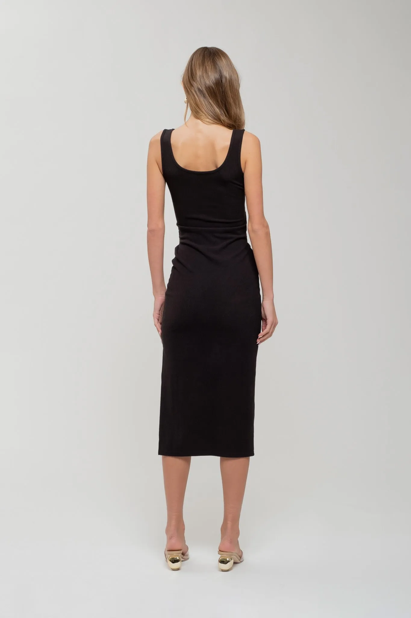 Vesey Brushed Tie Waist Midi Dress