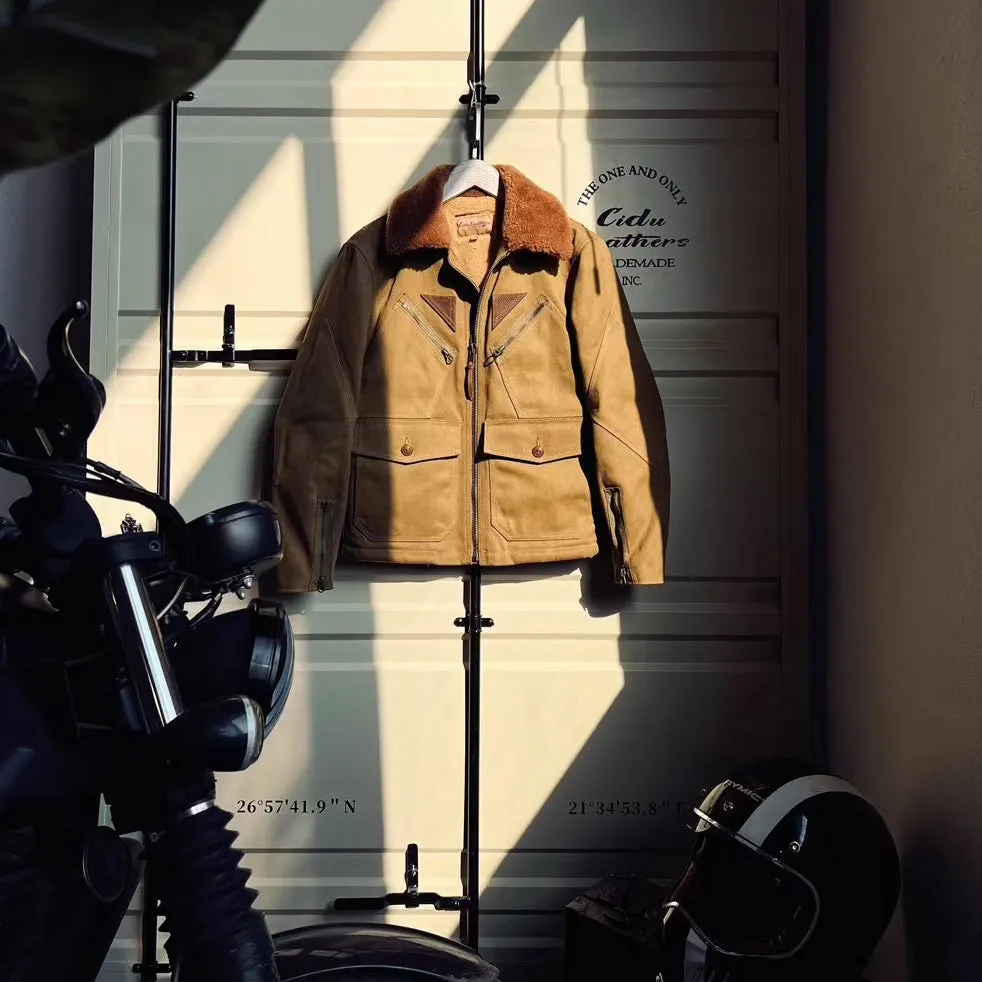 WAXED CANVAS LAMB WOOL MARSHALL FLIGHT JACKET KEARS