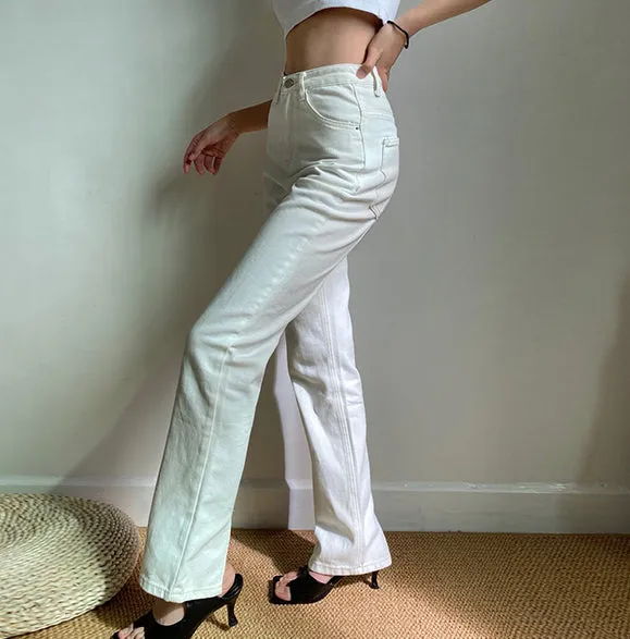 Wenkouban - Key And Lock Straight Jeans