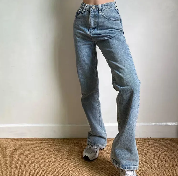 Wenkouban - Key And Lock Straight Jeans