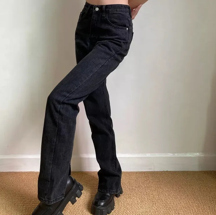 Wenkouban - Key And Lock Straight Jeans