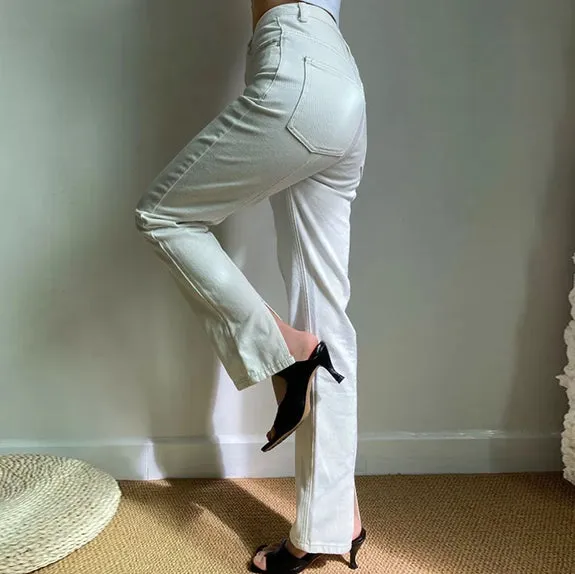 Wenkouban - Key And Lock Straight Jeans